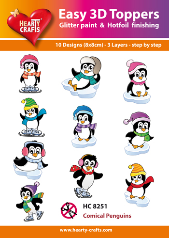 HC8251 Easy 3D-Toppers - Comical Pinguins