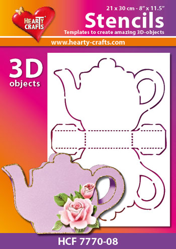 HCF7770-08 Hearty Crafts DESIGN Stencil 3D thee time