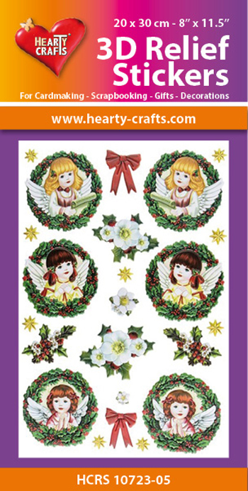 HCRS10723-05 3D Relief Stickers A4 -Christmas Wreaths