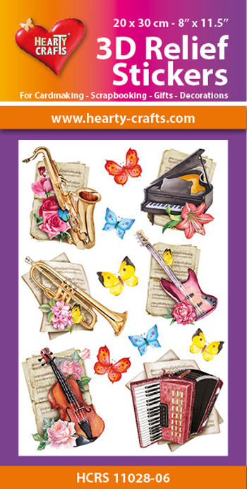 HCRS11028-06 3D Relief Stickers A4 - Music
