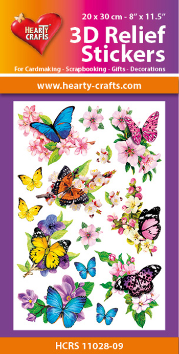 HCRS11028-09 3D Relief Stickers A4 - Butterflies