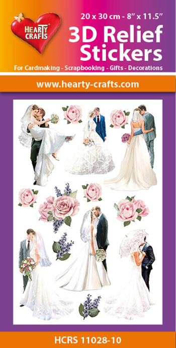 HCRS11028-10 3D Relief Stickers A4 - Wedding