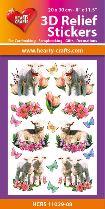 HCRS11029-08 3D Relief Stickers A4 - Lambs