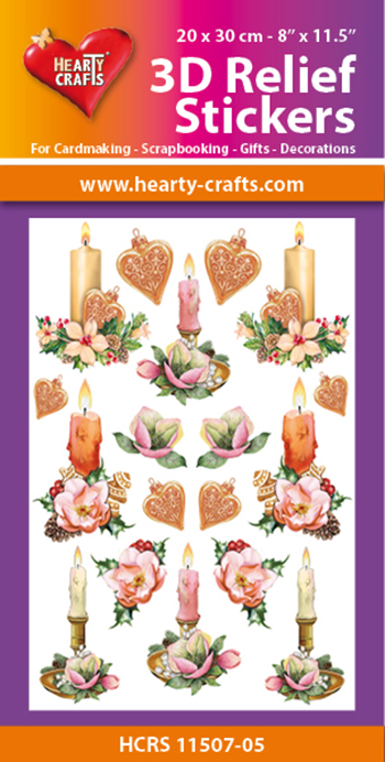HCRS11507-05 3D Relief Stickers A4 - Candles
