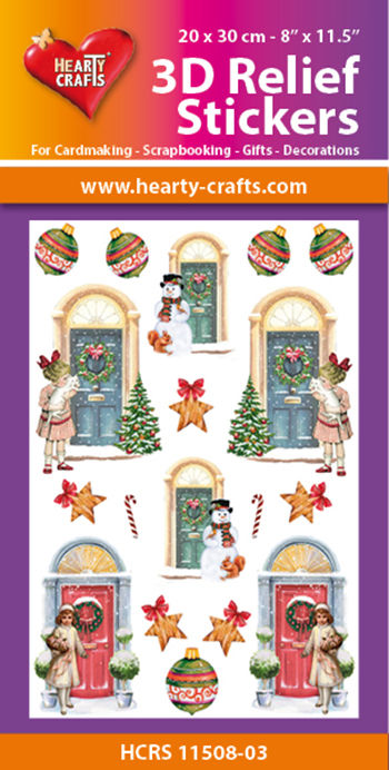 HCRS11508-03 3D Relief Stickers A4 - Christmas Doors
