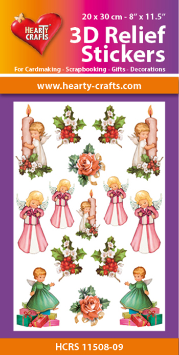 HCRS11508-09 3D Relief Stickers A4 - Christmas Angels
