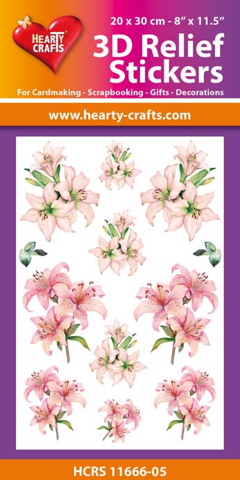 HCRS11666-05 3D Relief Stickers A4 -Lilies