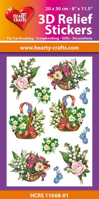 HCRS11668-01 3D Relief Stickers A4 -Lilies of the Valley