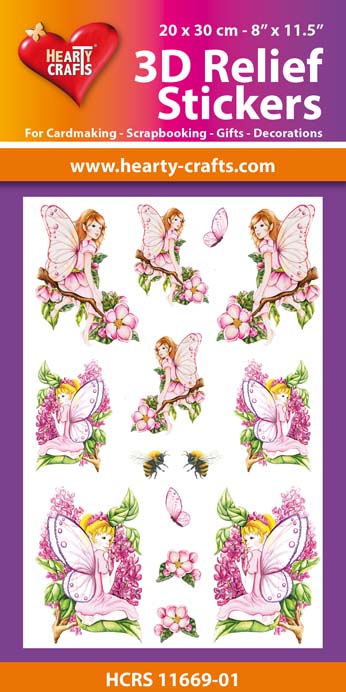 HCRS11669-01 3D Relief Stickers A4 -Garden Fairies