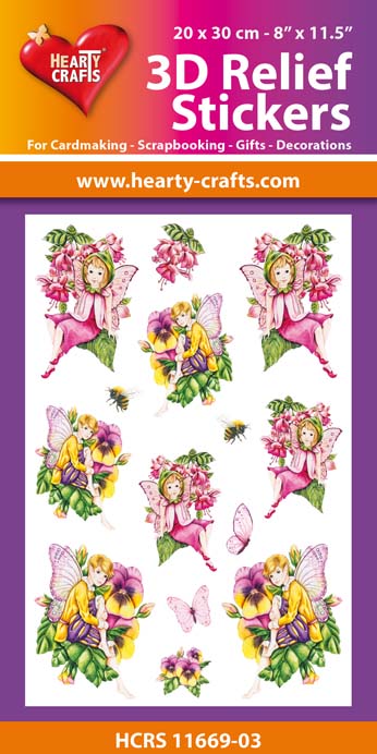 HCRS11669-03 3D Relief Stickers A4 -Garden Fairies