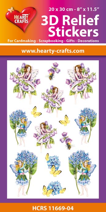 HCRS11669-04 3D Relief Stickers A4 -Garden Fairies
