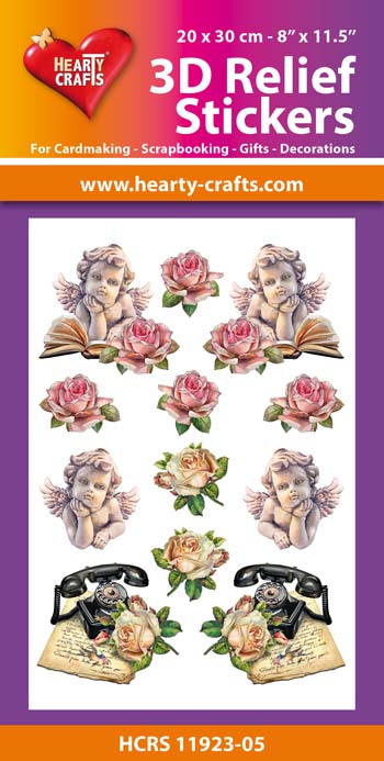 HCRS11923-05 3D Relief Stickers A4 - Vintage Roses