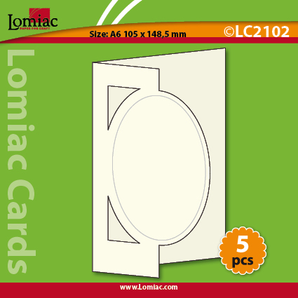 LC2102 5 die-cut cards with oval