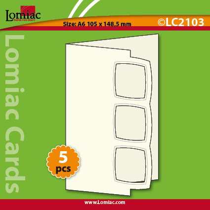LC2103 5 die-cut cards with 3 frameworks