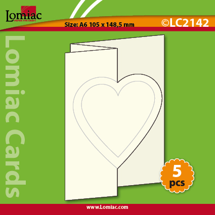 LC2142 5 die-cut cards zigzag with heart