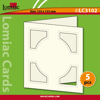 LC3102 5 die-cut cards square with circel