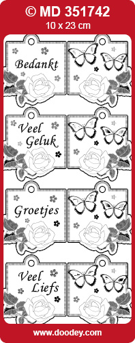 MD351742 Mini Card Stickers: Dutch text stickers