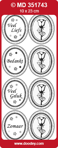 MD351743 Mini Card Stickers: Dutch text stickers