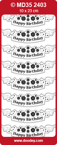 MD352403 Happy Birthday Labels Flowers1