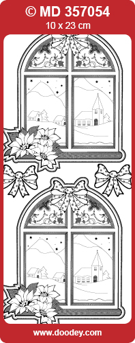 MD357054 Window with poinsetta