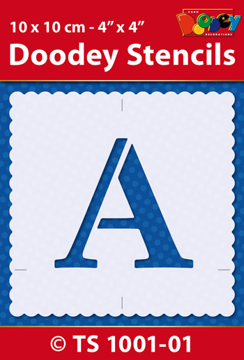 TS1001-01 Doodey Stencil , 10x10 cm Letter A