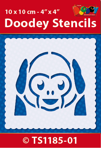 TS1185-01 Doodey Stencil , 10x10 cm Emoticon 01