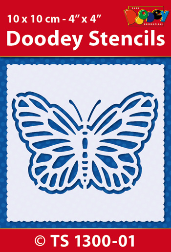 TS1300-01 Doodey Stencil , 10x10 cm Butterfly