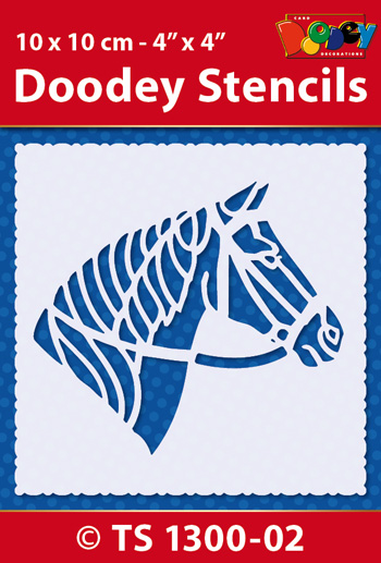 TS1300-02 Doodey Stencil , 10x10 cm Horsehead