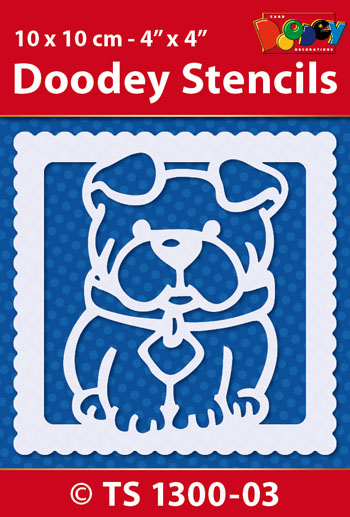 TS1300-03 Doodey Stencil , 10x10 cm Bulldog