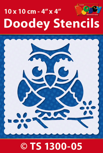 TS1300-05 Doodey Stencil , 10x10 cm Owl