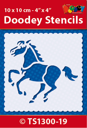 TS1300-19 Doodey Stencil , 10x10 cm Horse