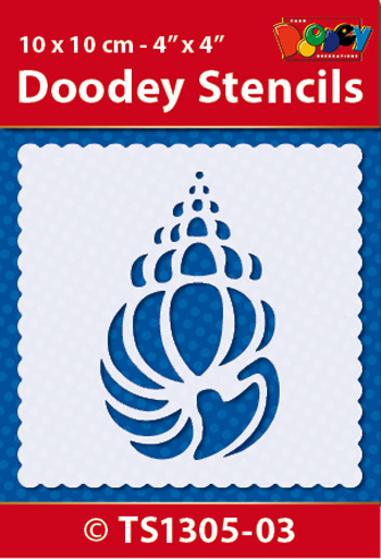 TS1305-03 Doodey Stencil , 10x10 cm Shell