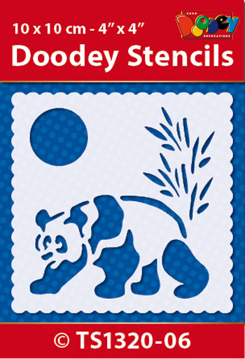 TS1320-06 Doodey Stencil , 10x10 cm Panda
