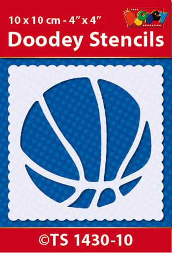 TS1430-10 Doodey Stencil , 10x10 cm Basketball