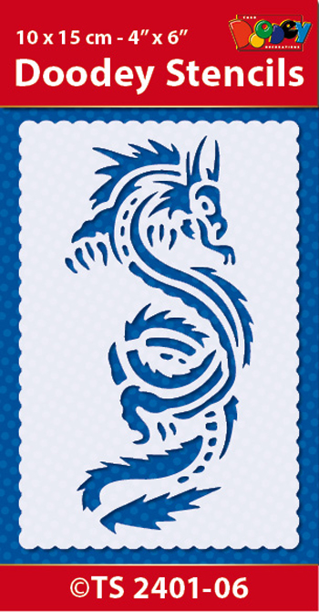 TS2401-06 Doodey Stencil , 10x15 cm Dragon