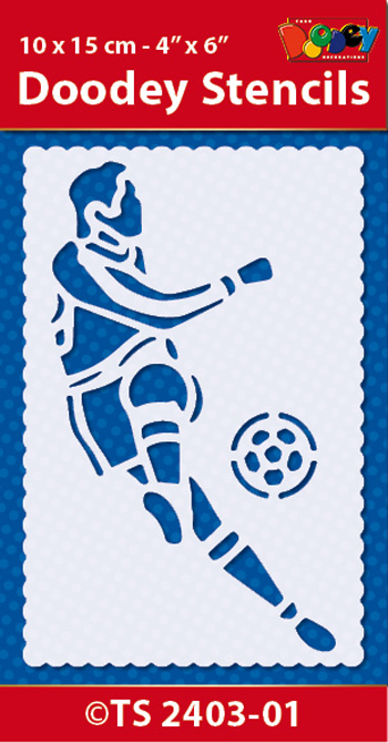 TS2403-01 Doodey Stencil , 10x15 cm Football