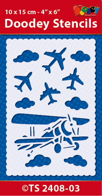 TS2408-03 Doodey Stencil , 10x15 cm Planes