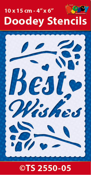 TS2550-05 Doodey Stencil , 10x15 cm, Sentiment Best Wishes