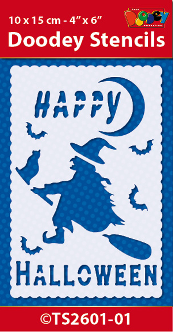 TS2601-01 Doodey Stencil , 10x15 cm Happy Halloween