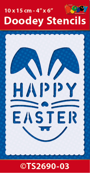 TS2690-03 Doodey Stencil , 10x15 cm Happy Easter 