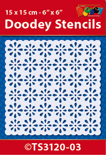 TS3120-03 Doodey Stencil , 15x15 cm Background pattern