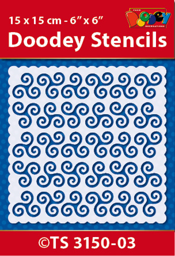 TS3150-03 Doodey Stencil , 15x15 cm Background pattern