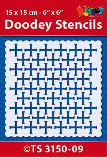 TS3150-09 Doodey Stencil , 15x15 cm Background pattern