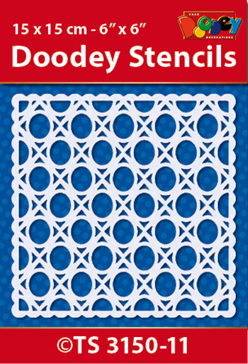 TS3150-11 Doodey Stencil , 15x15 cm Background pattern