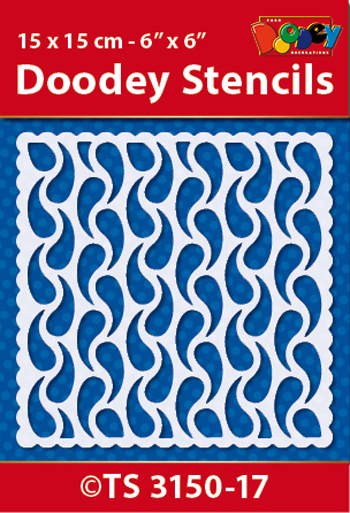 TS3150-17 Doodey Stencil , 15x15 cm Background pattern