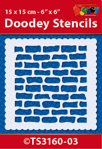 TS3160-03 Doodey Stencil , 15x15 cm Brick Wall
