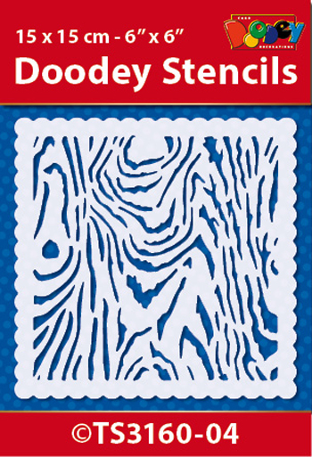TS3160-04 Doodey Stencil , 15x15 cm Wood