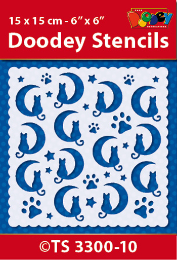 TS3300-10 Doodey Stencil 15x15 cm -Background pattern