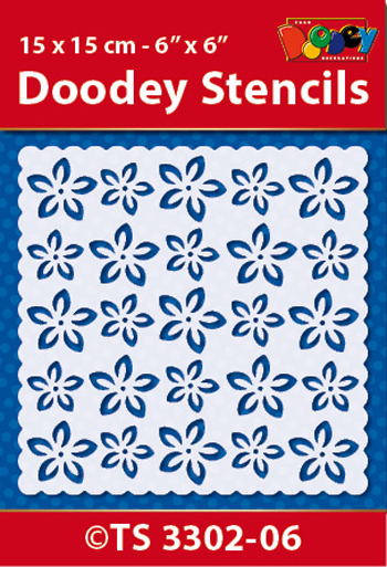 TS3302-06 Doodey Stencil , 15x15 cm, Background pattern