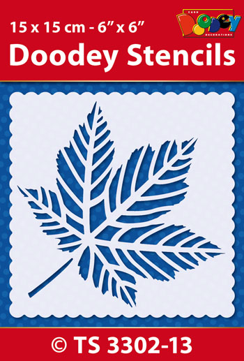 TS3302-13 Doodey Stencil , 15x15 cm, Leaf